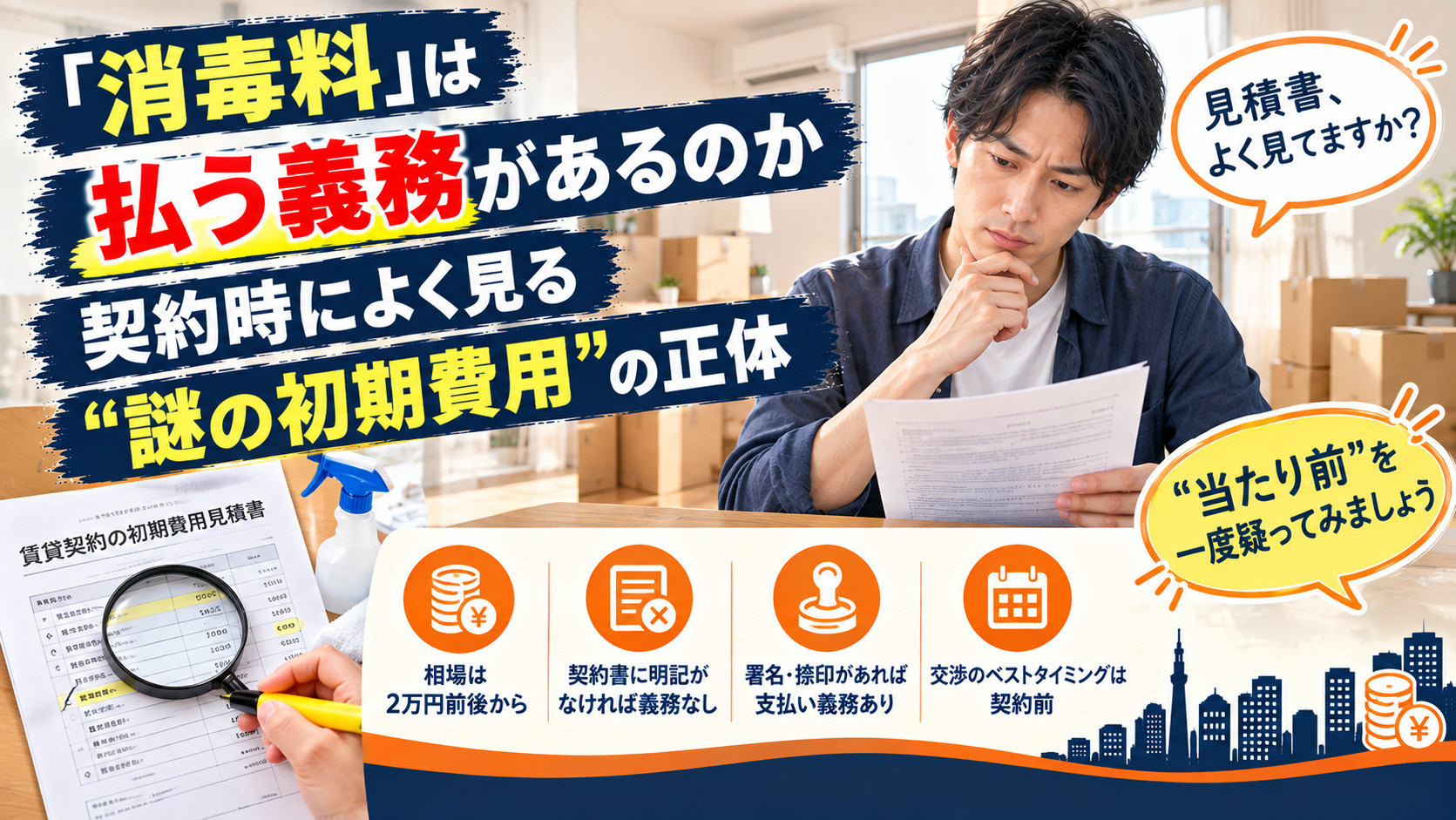 「消毒料」は払う義務があるのか　契約時によく見る