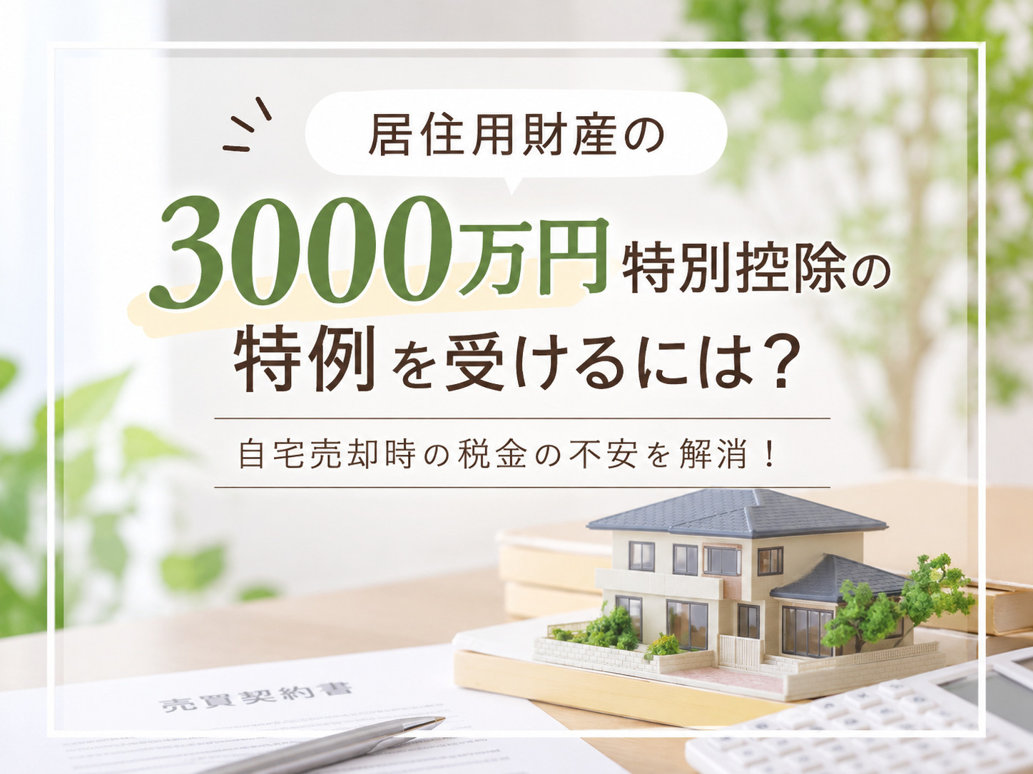 居住用財産の3000万円特別控除の特例を受けるには？自宅売却...の画像