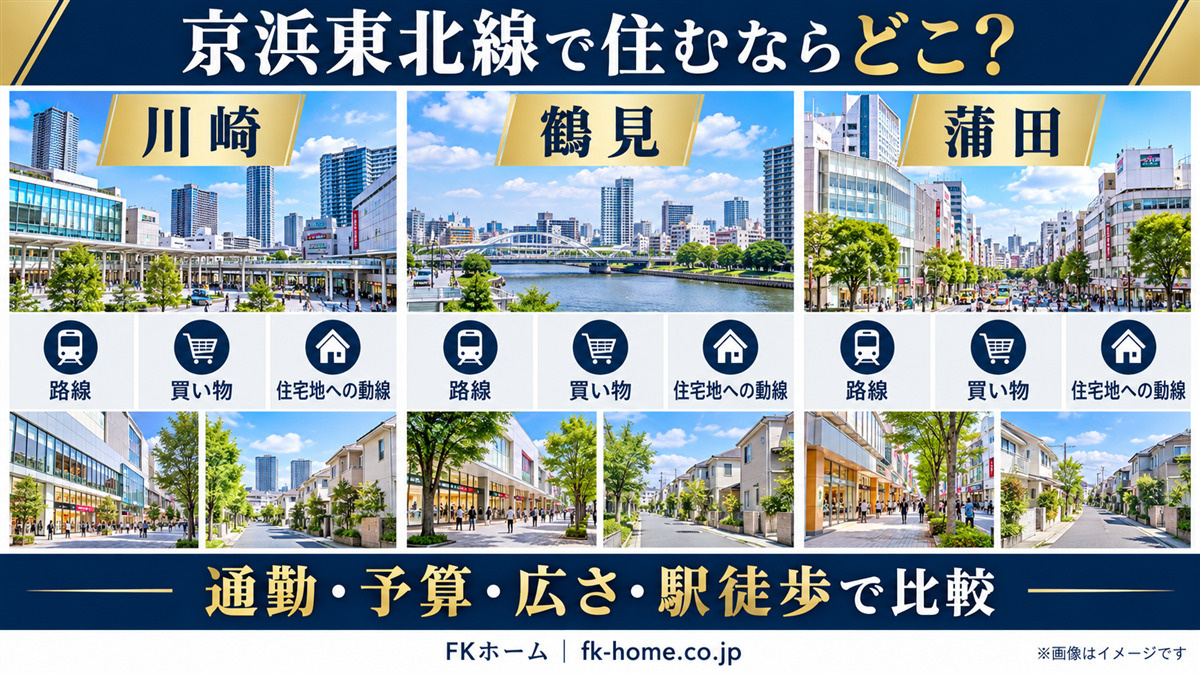 京浜東北線で住むならどこ？川崎・鶴見・蒲田を暮らしやすさで比...の画像