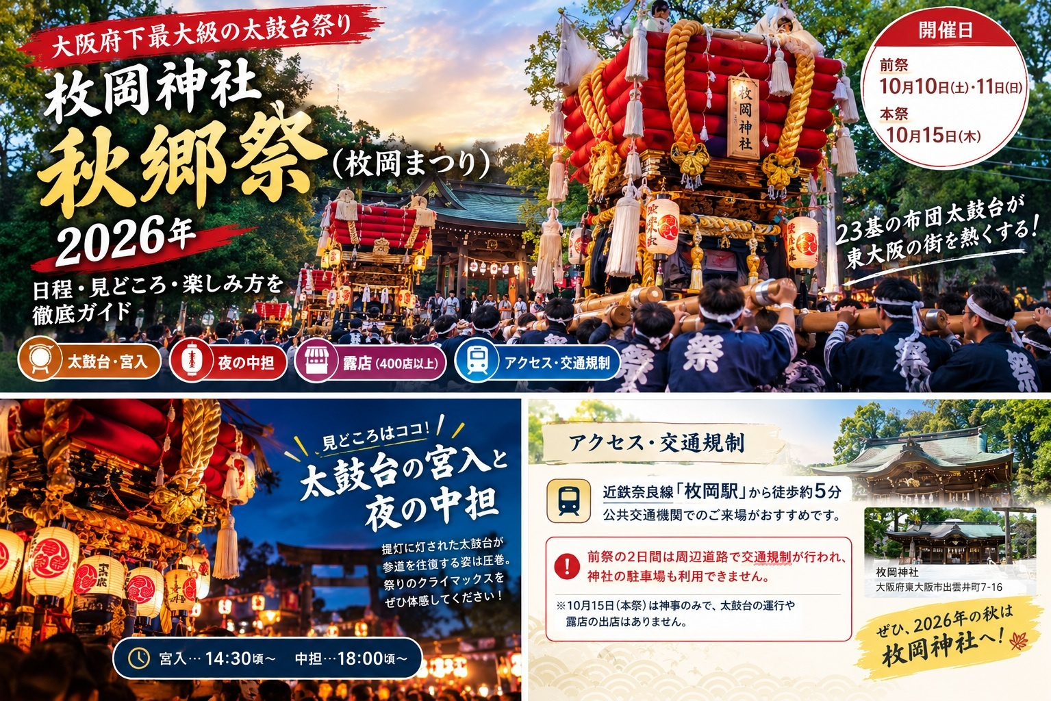 東大阪市で開催！枚岡神社秋郷祭を徹底解説。の画像