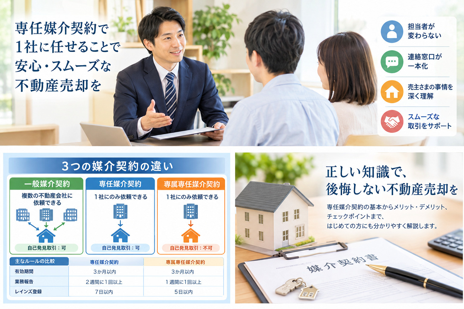 不動産売却は専任媒介で安心か？１社と直接対応するメリットを解...の画像