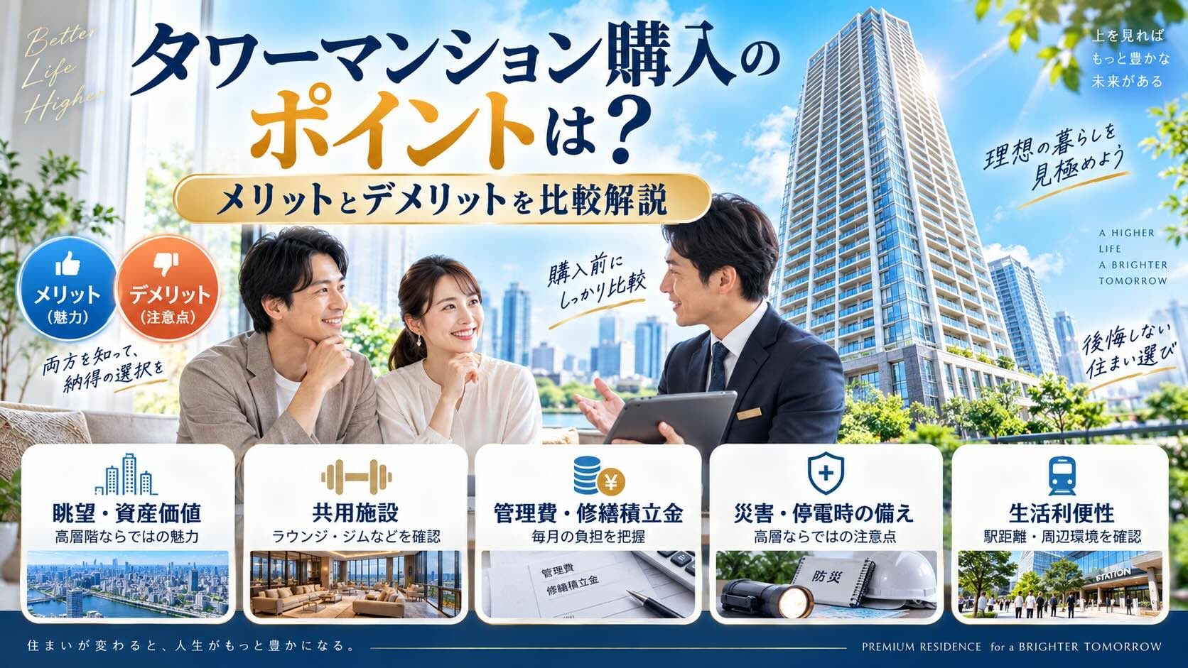 タワーマンション購入のポイントは？メリットとデメリットを比較...の画像