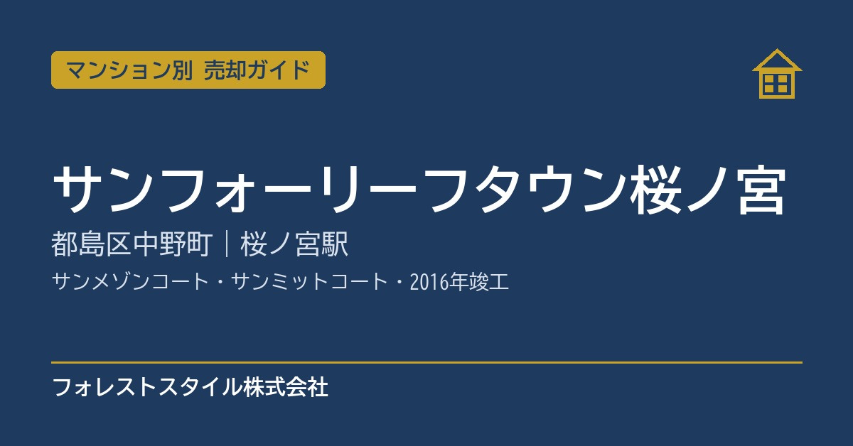【サンフォーリーフタウン桜ノ宮】売却ガイド｜サンメゾンコート...の画像