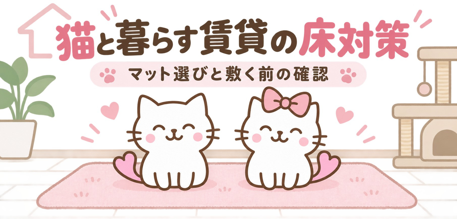猫と暮らす賃貸の床対策｜マット選びと敷く前の5つの確認の画像