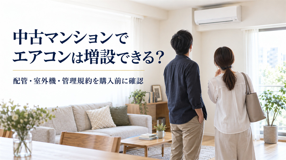 中古マンションでエアコンは増設できる？購入前に確認したい配管...の画像