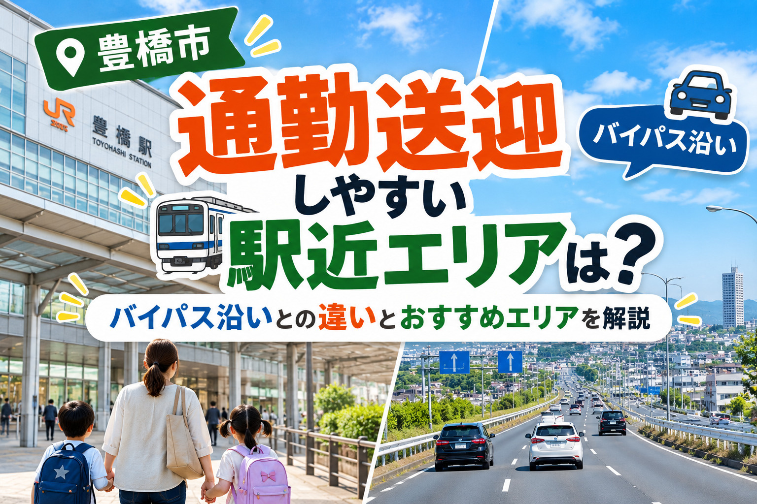 豊橋市で通勤送迎しやすい駅近エリアは？バイパス沿いとの違いと...の画像