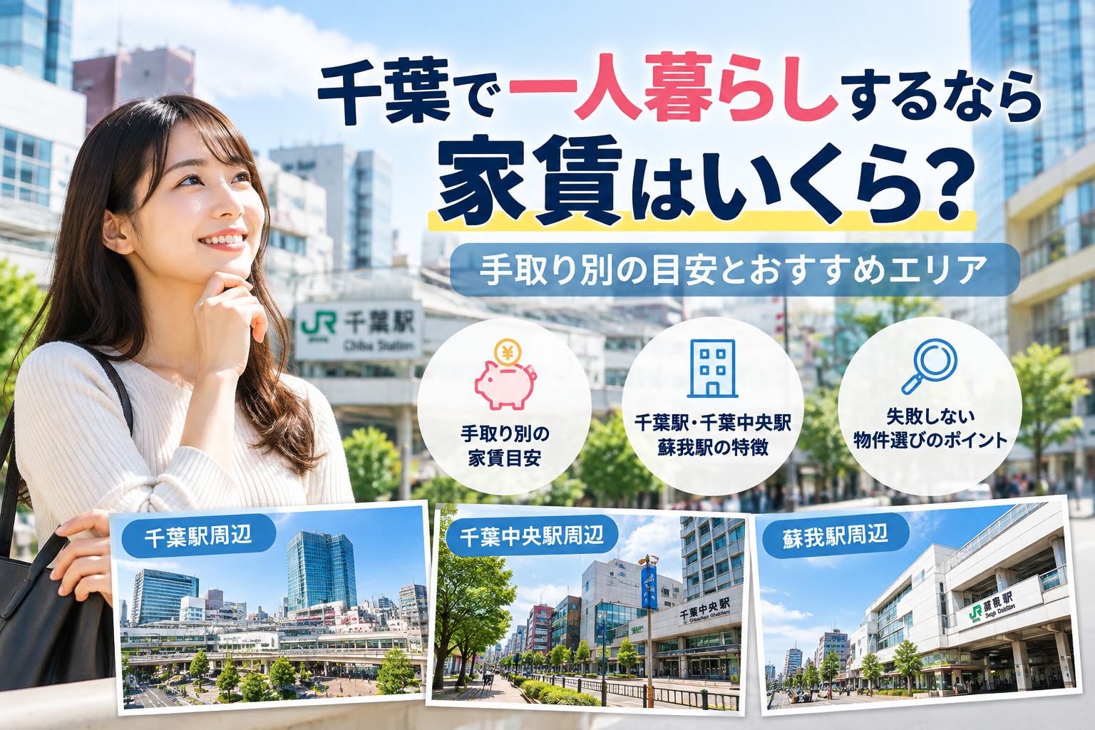 千葉で一人暮らしするなら家賃はいくら？手取り別の目安とおすす...の画像