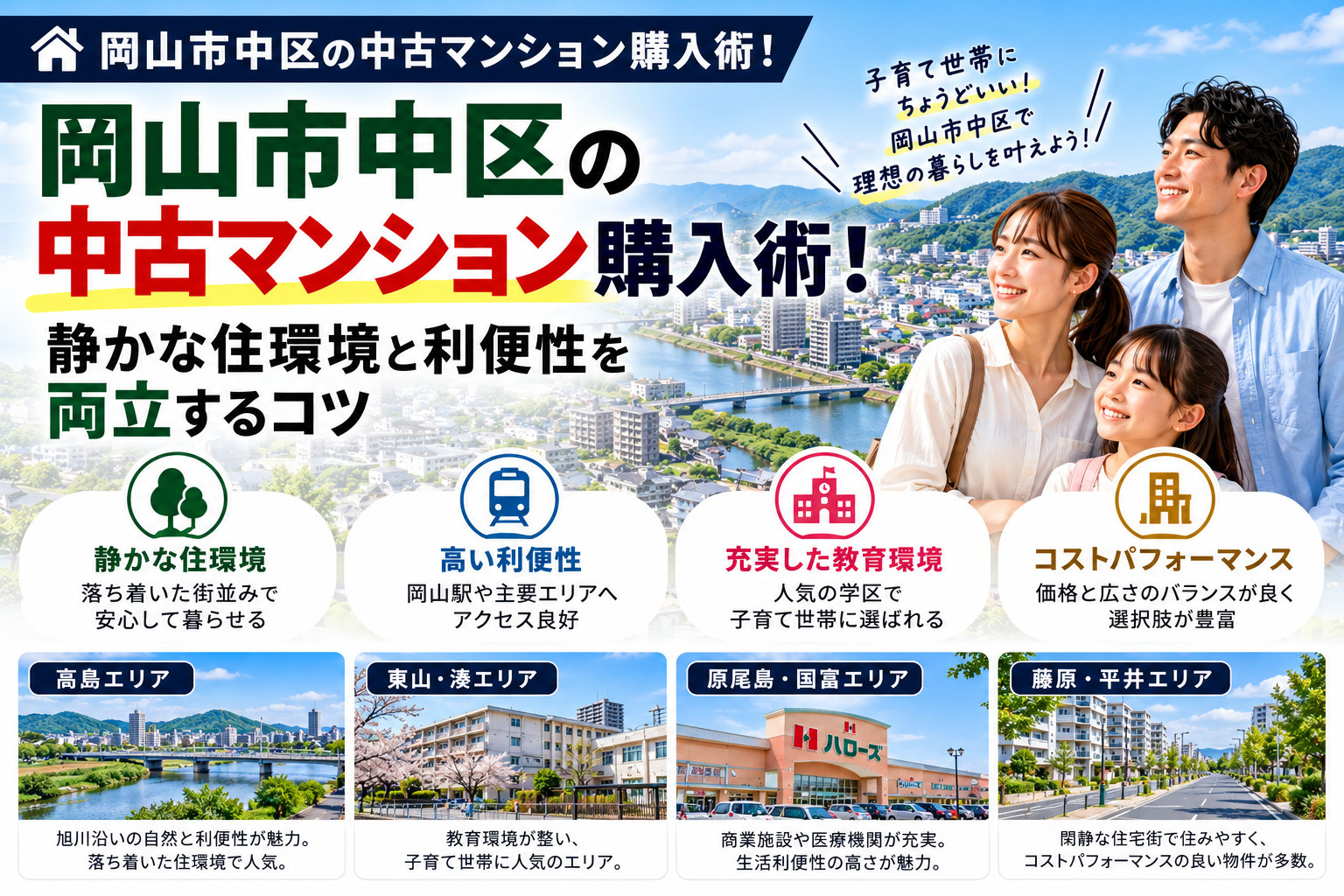 岡山市中区の中古マンション購入術！静かな住環境と利便性を両立...の画像
