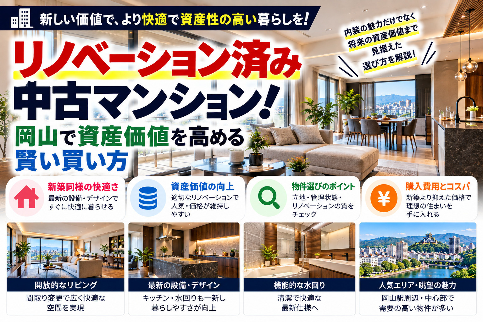 リノベーション済み中古マンション！岡山で資産価値を高める賢い...の画像
