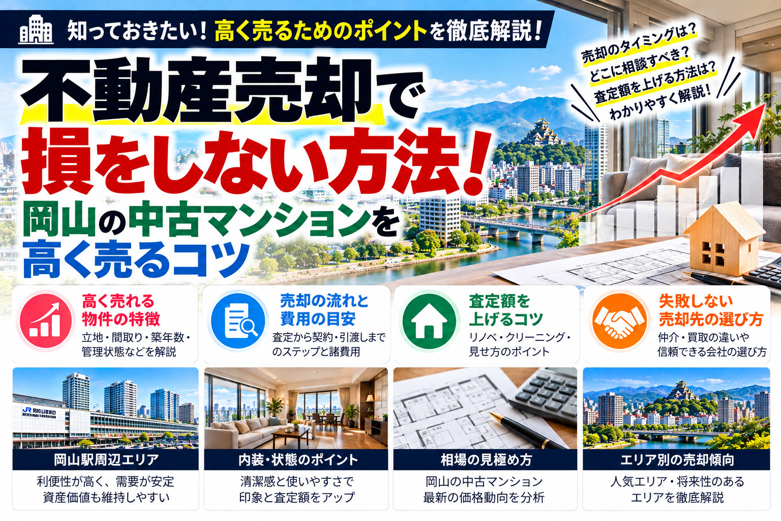不動産売却で損をしない方法！岡山の中古マンションを高く売るコ...の画像
