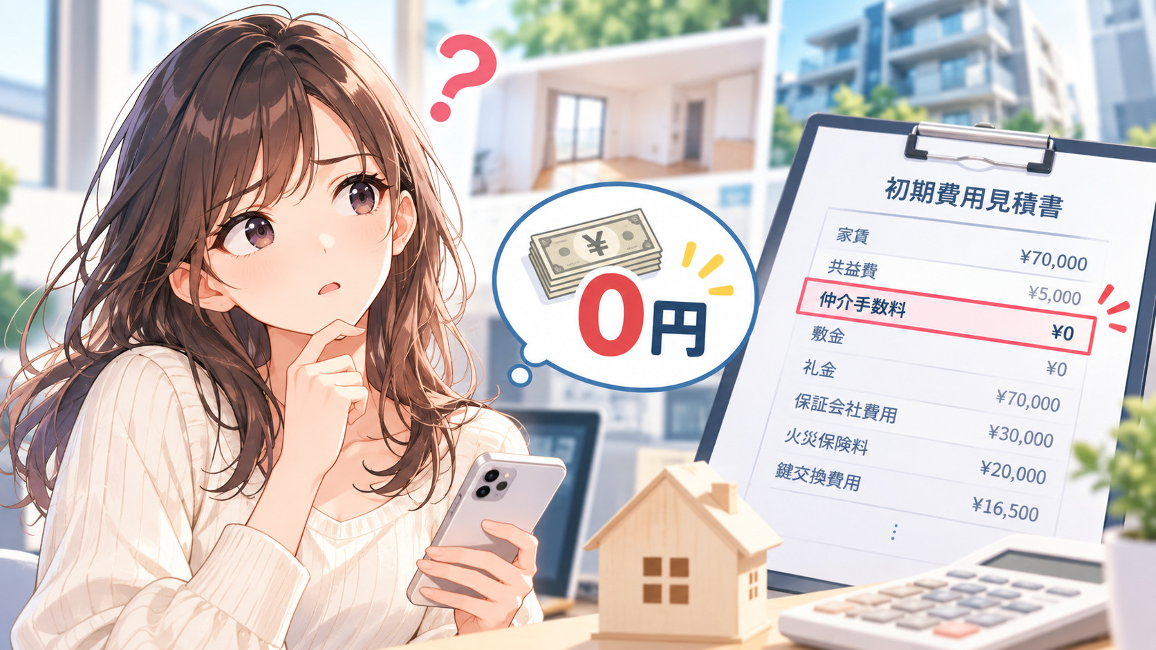 賃貸の仲介手数料0円は怪しい？無料になる仕組みと注意点を解説...の画像