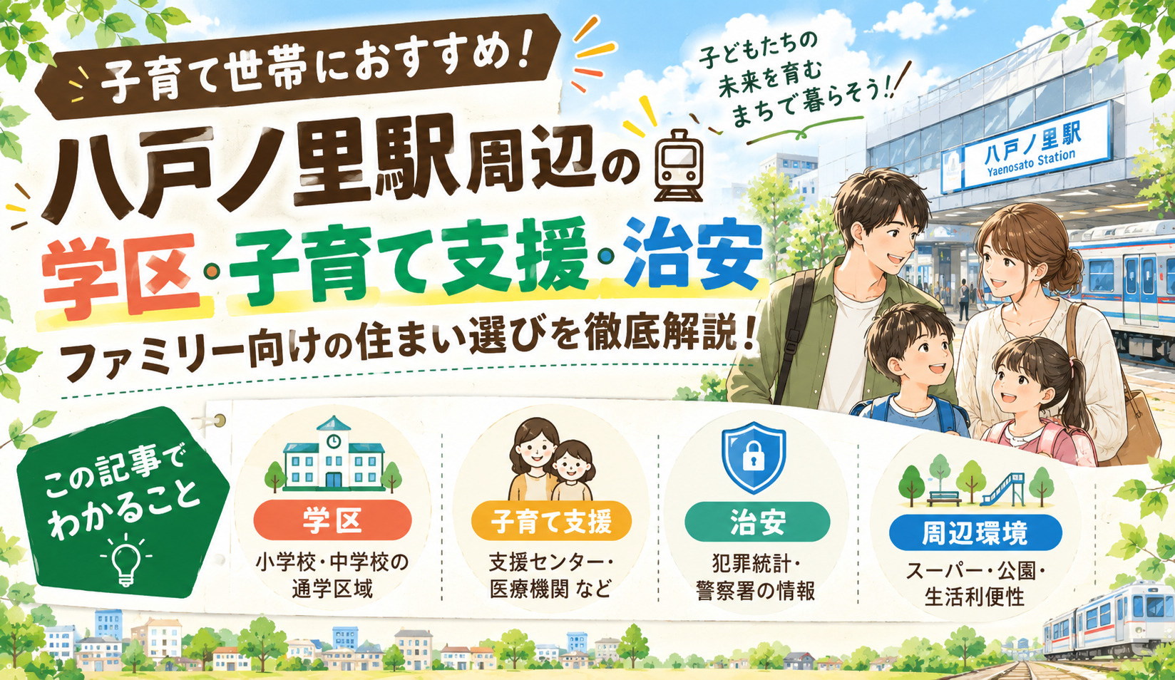 八戸ノ里駅周辺の学区・子育て支援・治安｜ファミリー向けの住ま...の画像