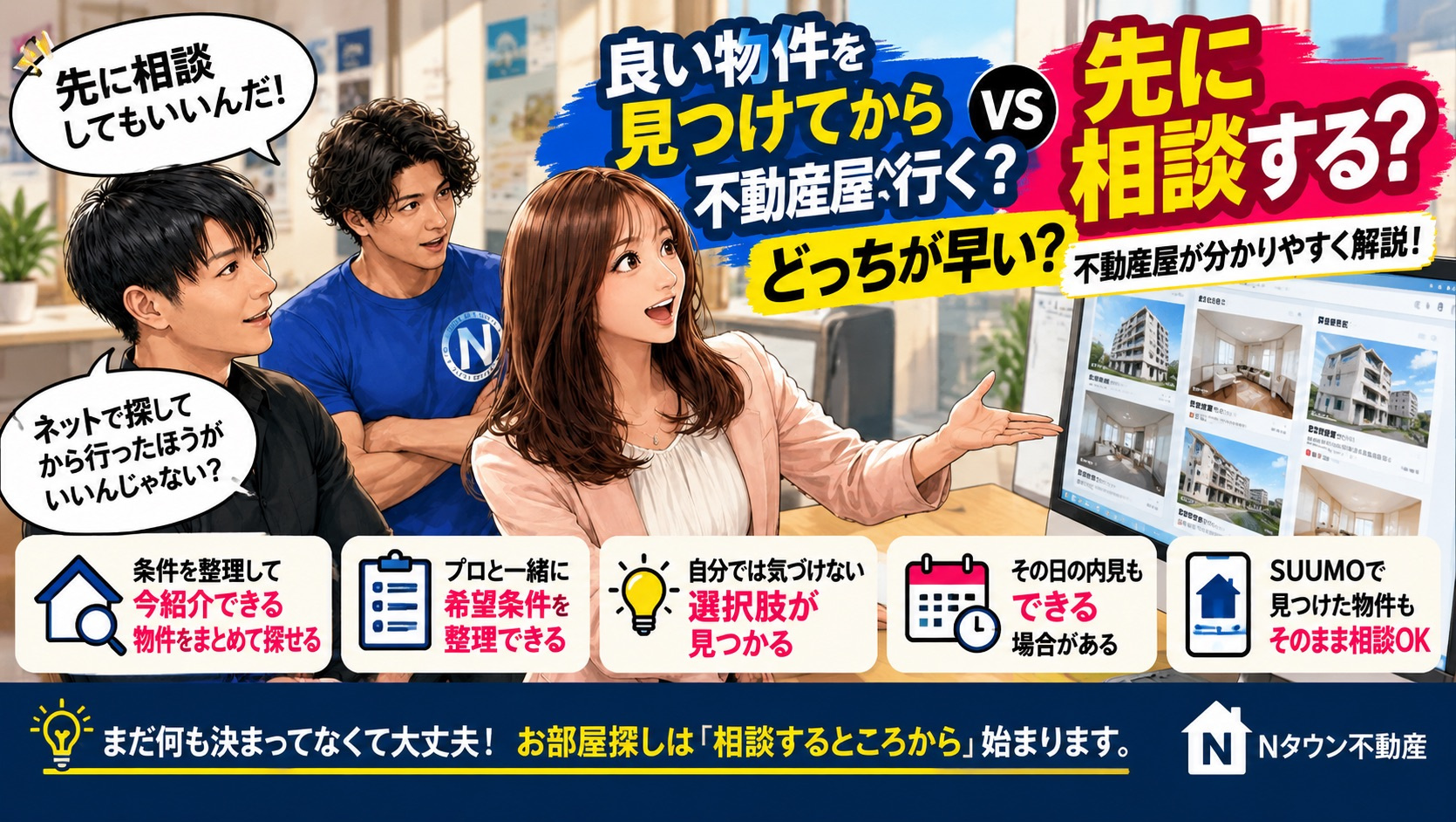 良い物件を見つけてから不動産屋へ行く？先に相談する？どっちが...の画像