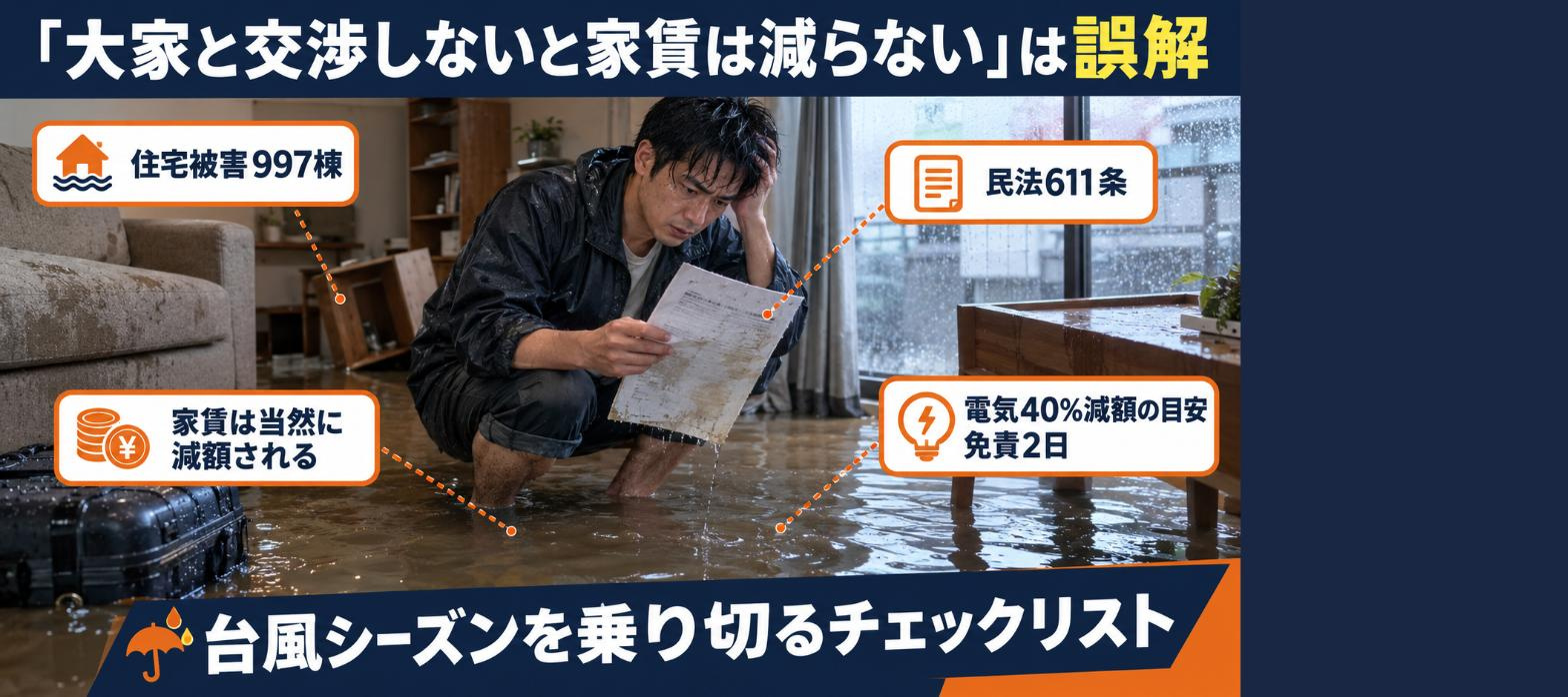 「大家と交渉しないと家賃は減らない」は誤解　台風25号で浸水...の画像
