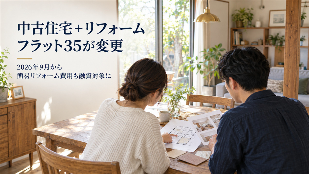 2026年9月からフラット35の中古住宅融資が変更｜簡易リフ...の画像