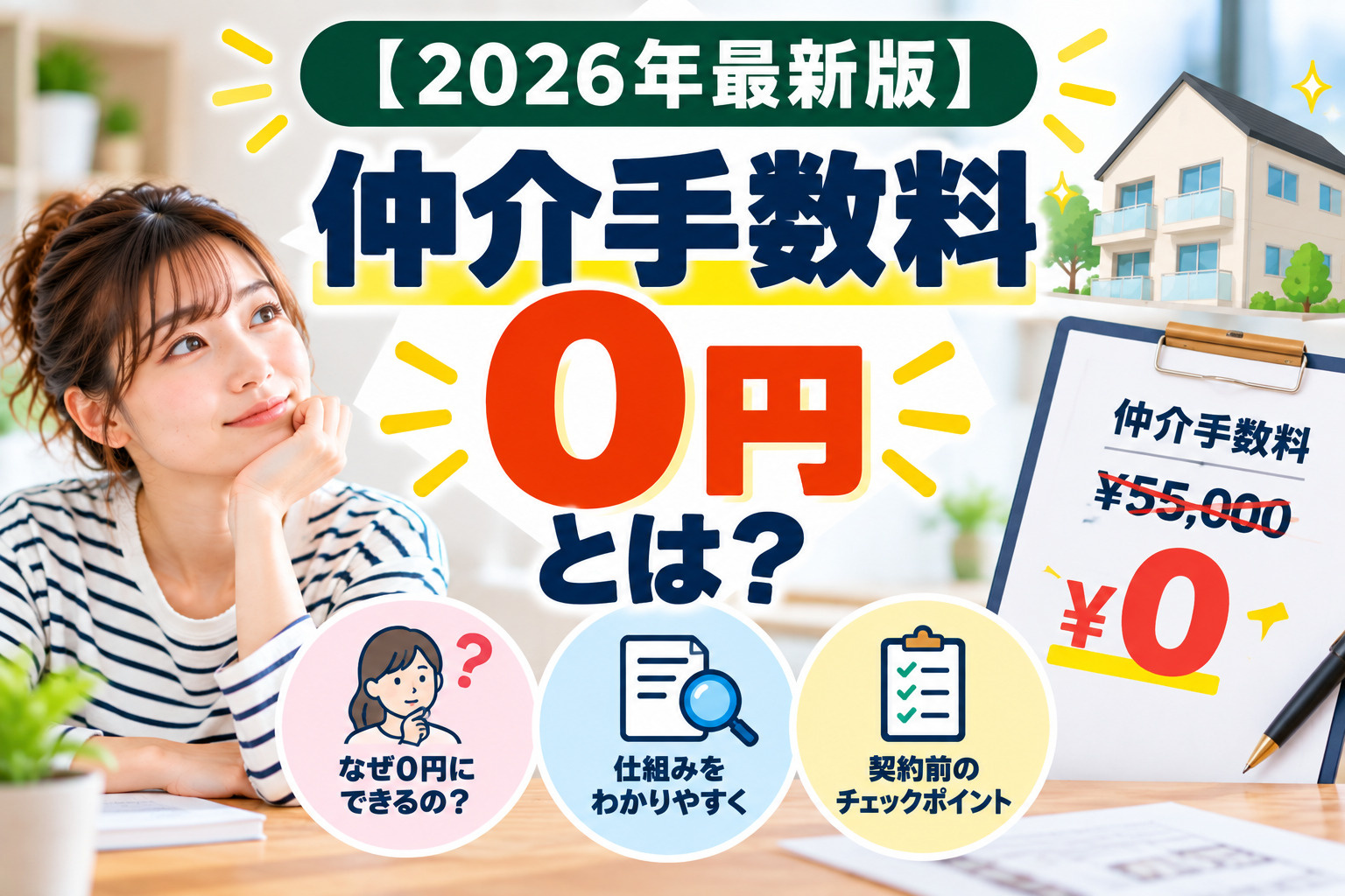 【2026年最新版】賃貸の仲介手数料0円とは？無料になる仕組...の画像