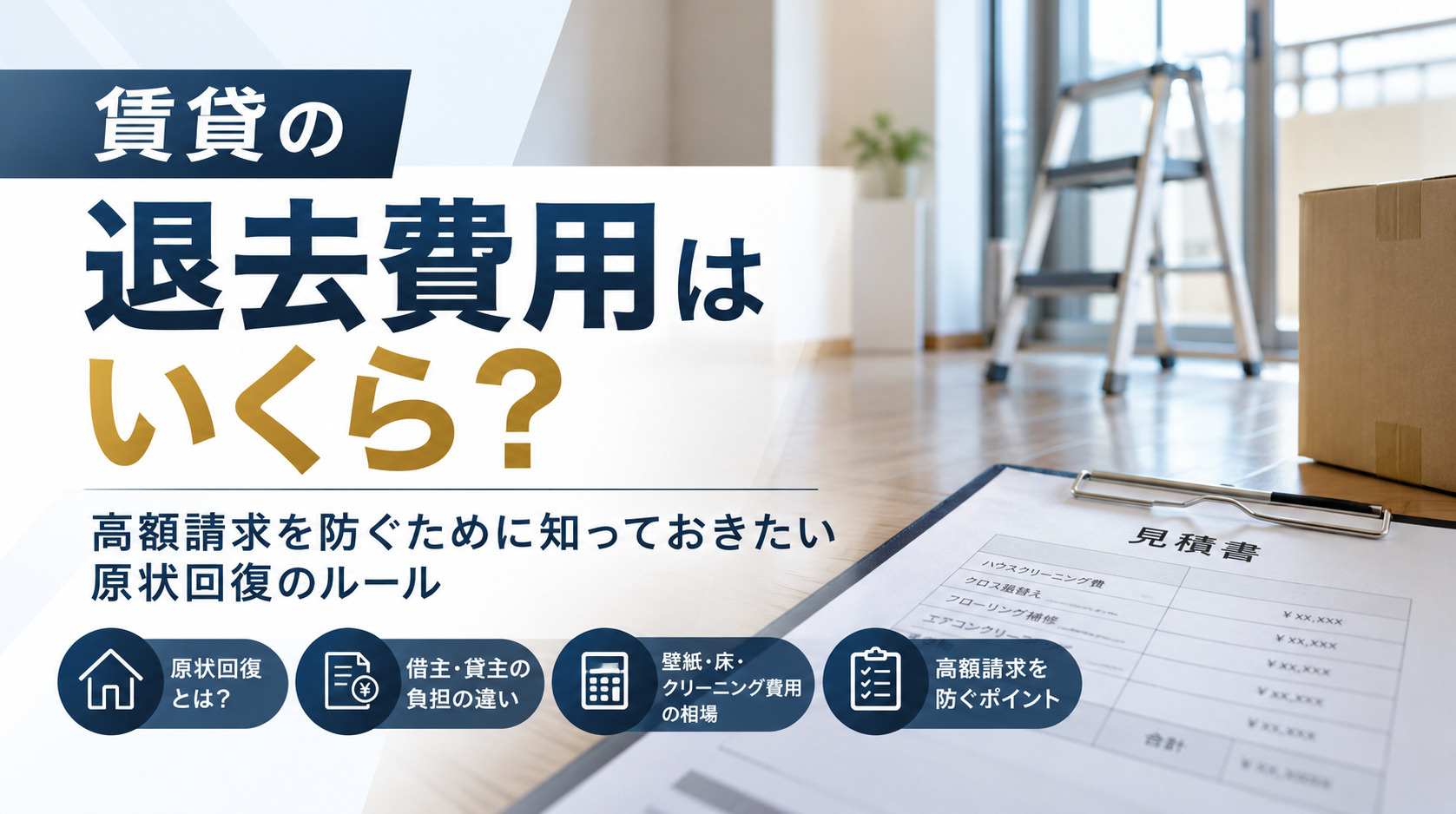 # 賃貸の退去費用はいくら？高額請求を防ぐために知っておきた...の画像