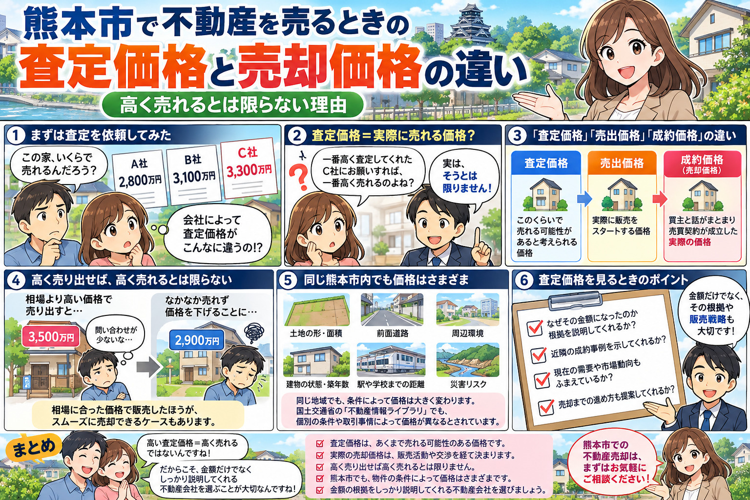 熊本市で不動産を売るなら必見！～査定価格と売却価格の違い～の画像