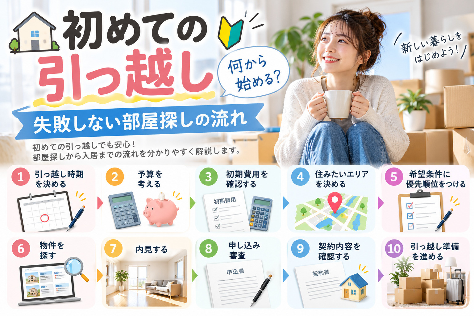  初めての引っ越し、何から始める？失敗しない部屋探しの流れの画像