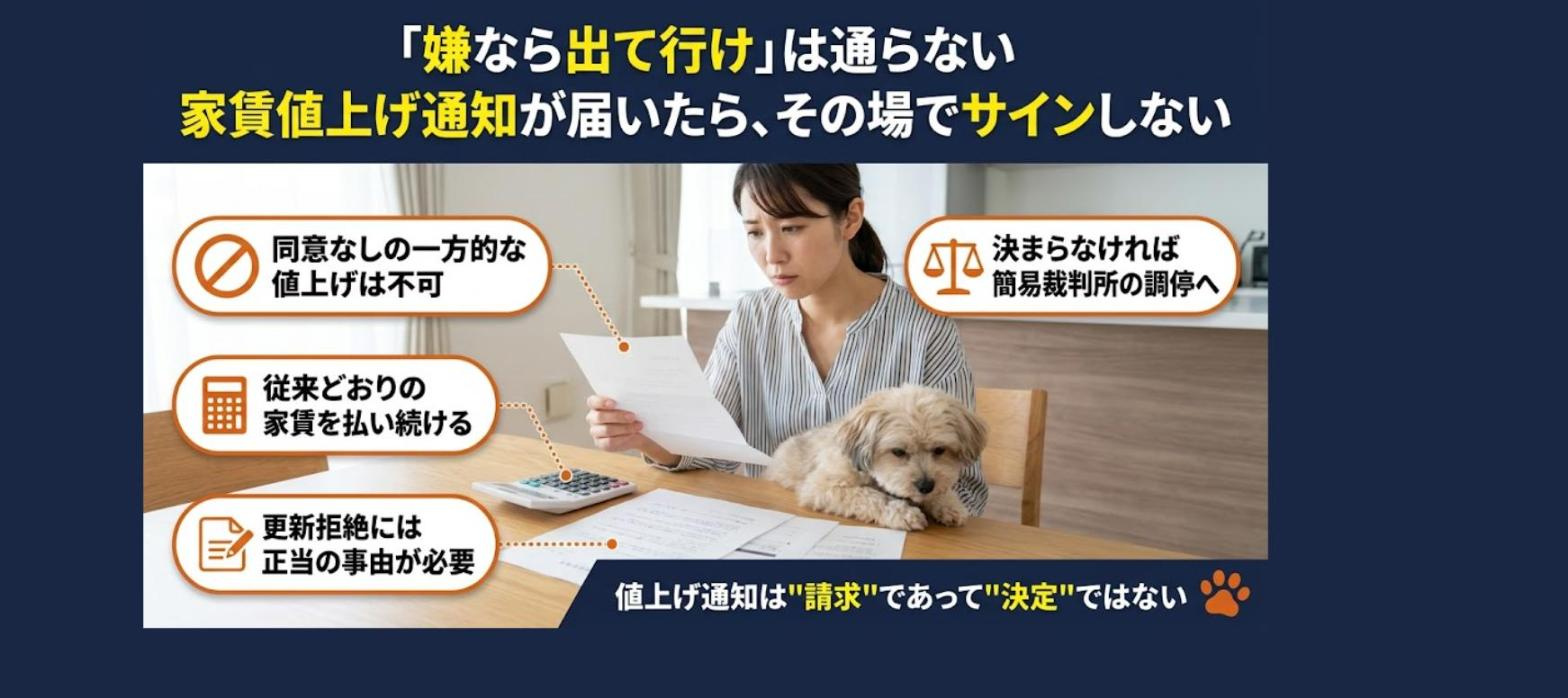 「嫌なら出て行け」は通らない 家賃値上げ通知が届いたときの断...の画像