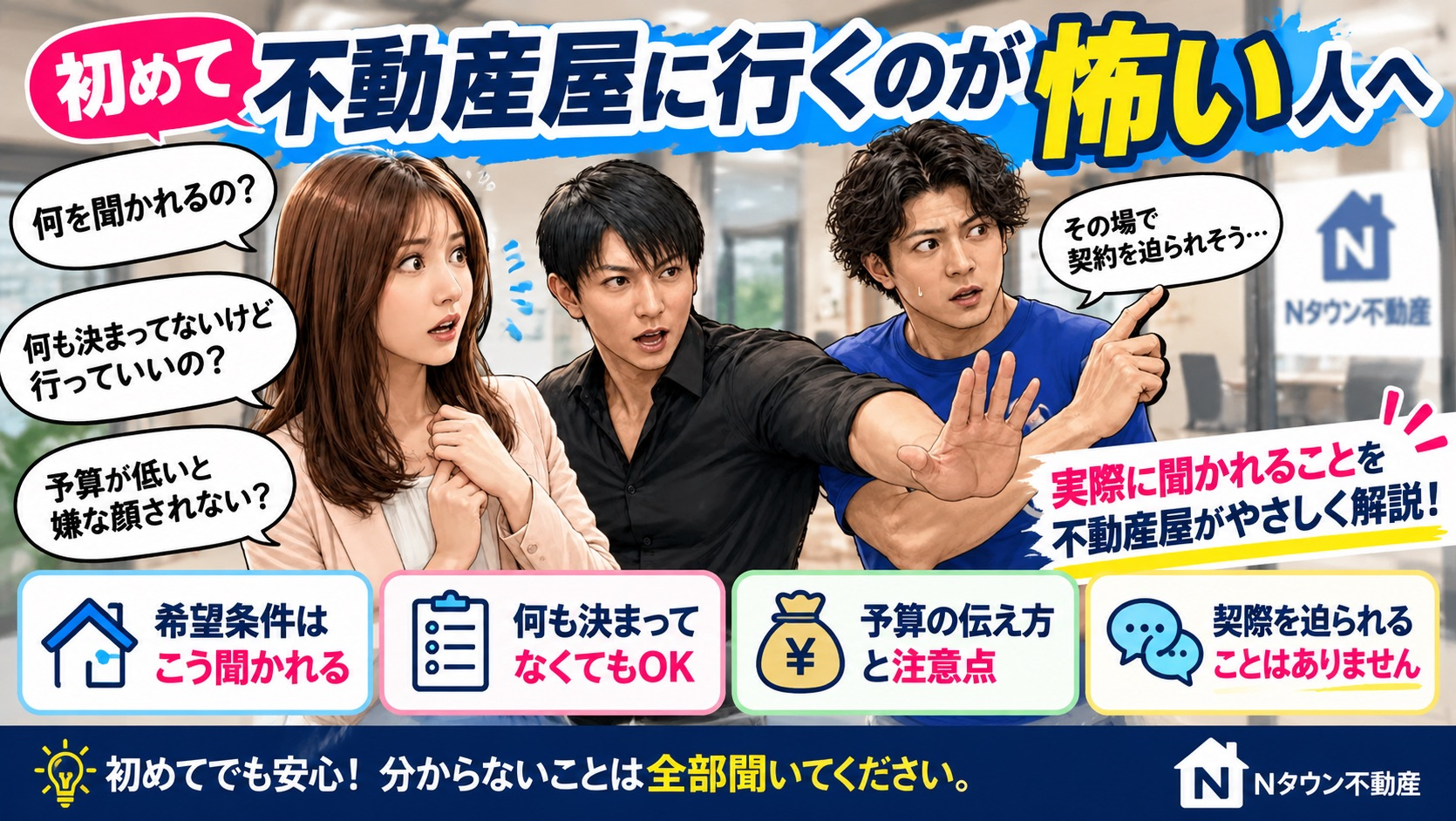 初めて不動産屋に行くのが怖い人へ。何を聞かれる？来店から内見...の画像