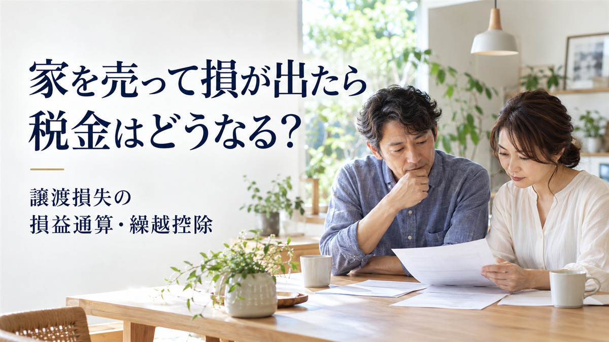 マイホームを売って損が出たら税金はどうなる？譲渡損失の損益通...の画像