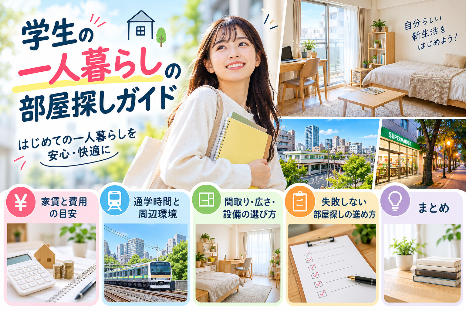 一人暮らしを始める学生必見の部屋探し術！失敗しないポイントを...の画像