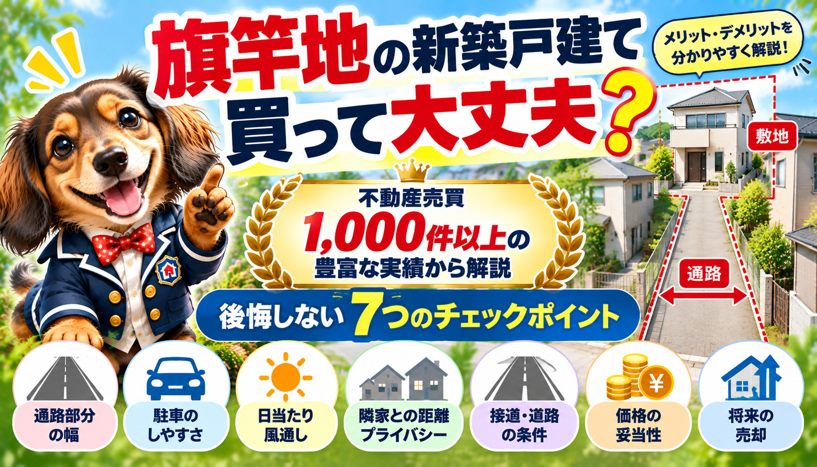 旗竿地の新築戸建ては買って大丈夫？後悔しない7つのチェックポ...の画像