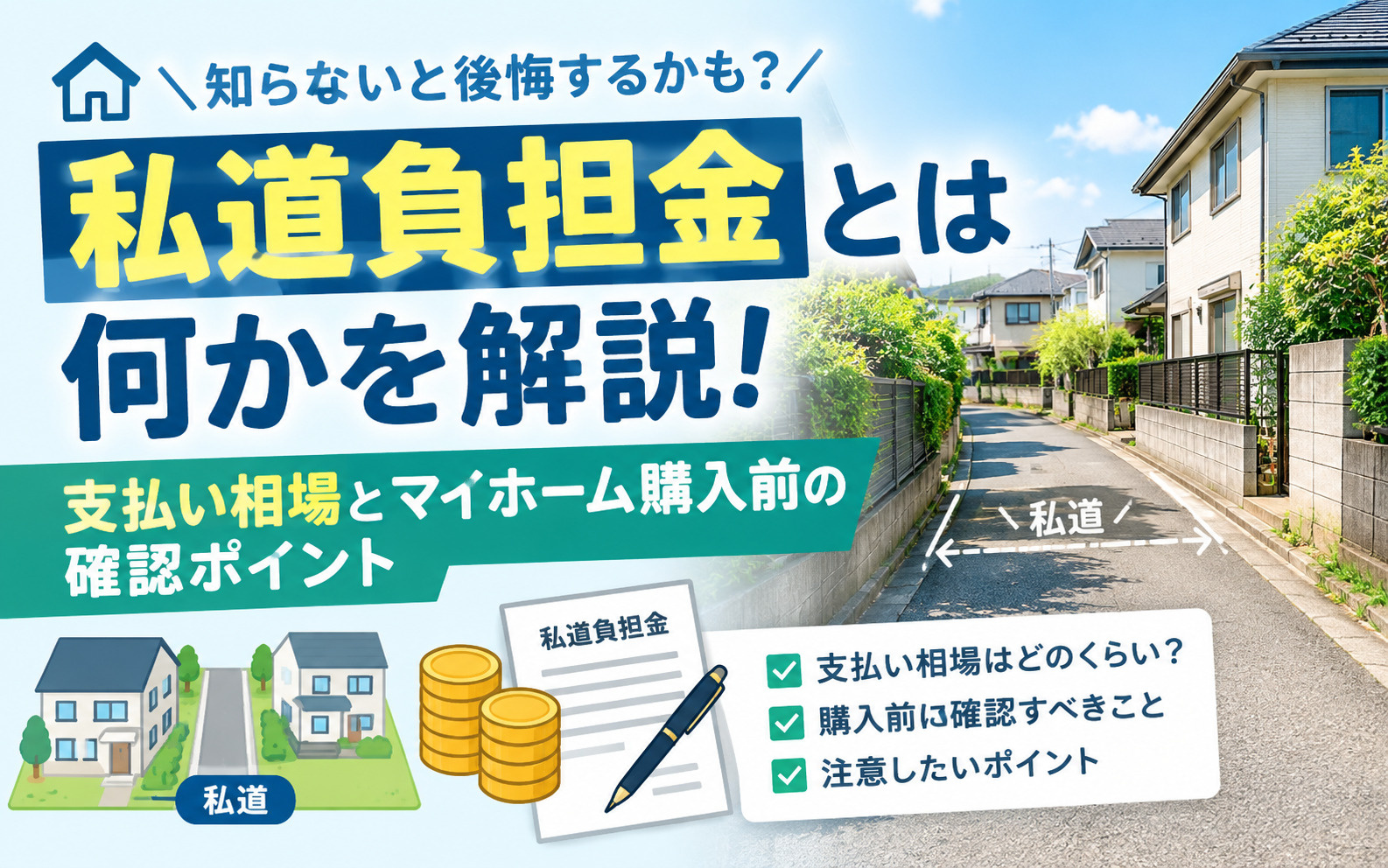 私道負担金とは何かを解説！支払い相場とマイホーム購入前の確認...の画像