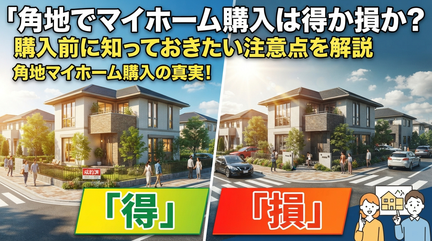 角地でマイホーム購入は得か損か？購入前に知っておきたい注意点...の画像
