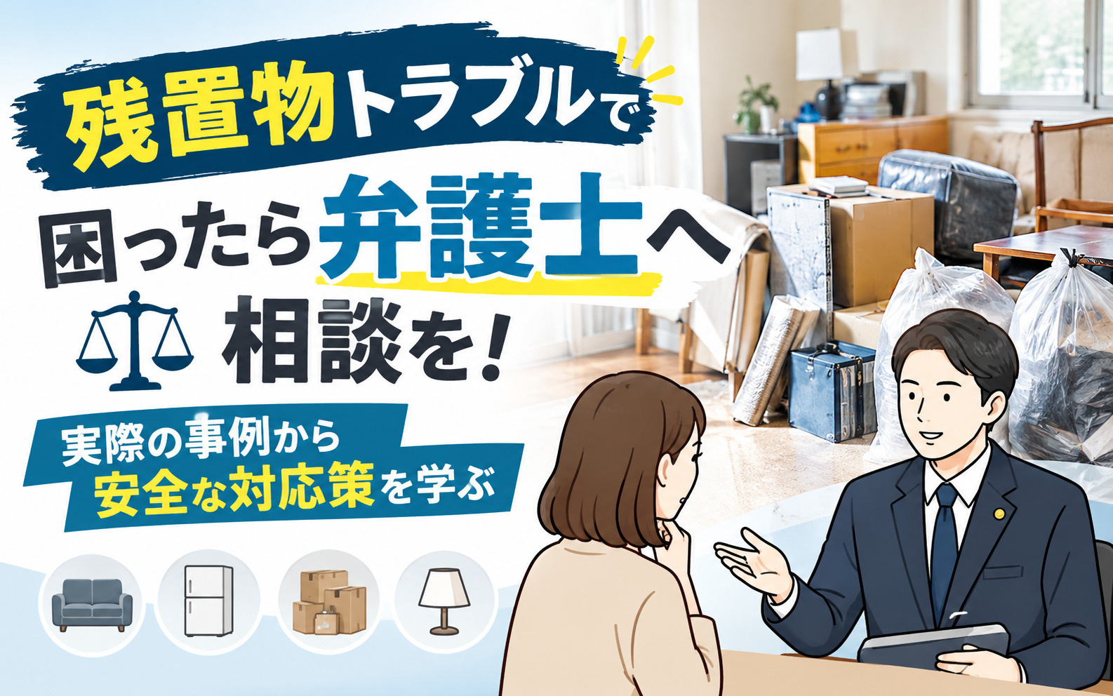 残置物トラブルで困ったら弁護士へ相談を！実際の事例から安全な...の画像