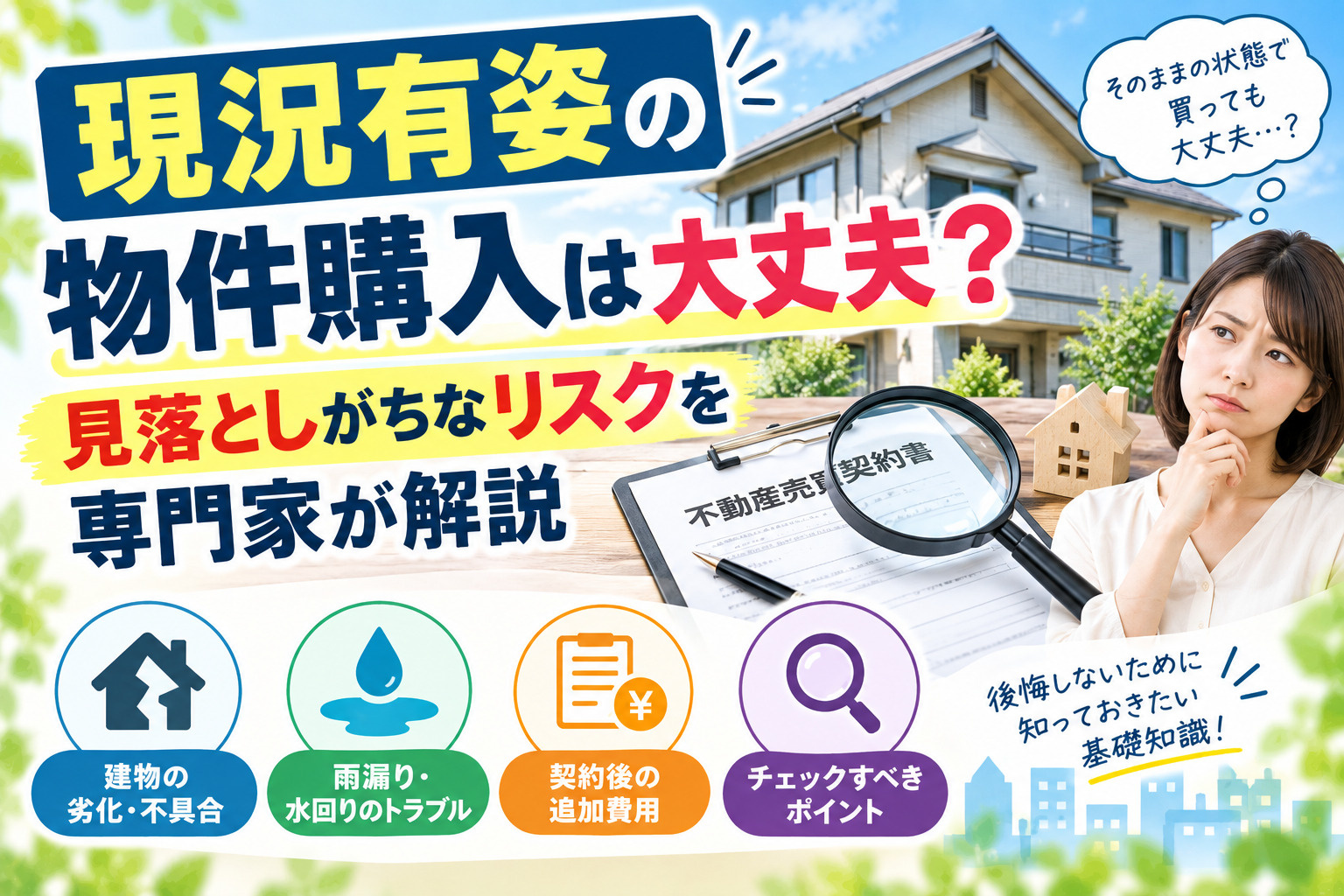 現況有姿の物件購入は大丈夫？見落としがちなリスクを専門家が解...の画像