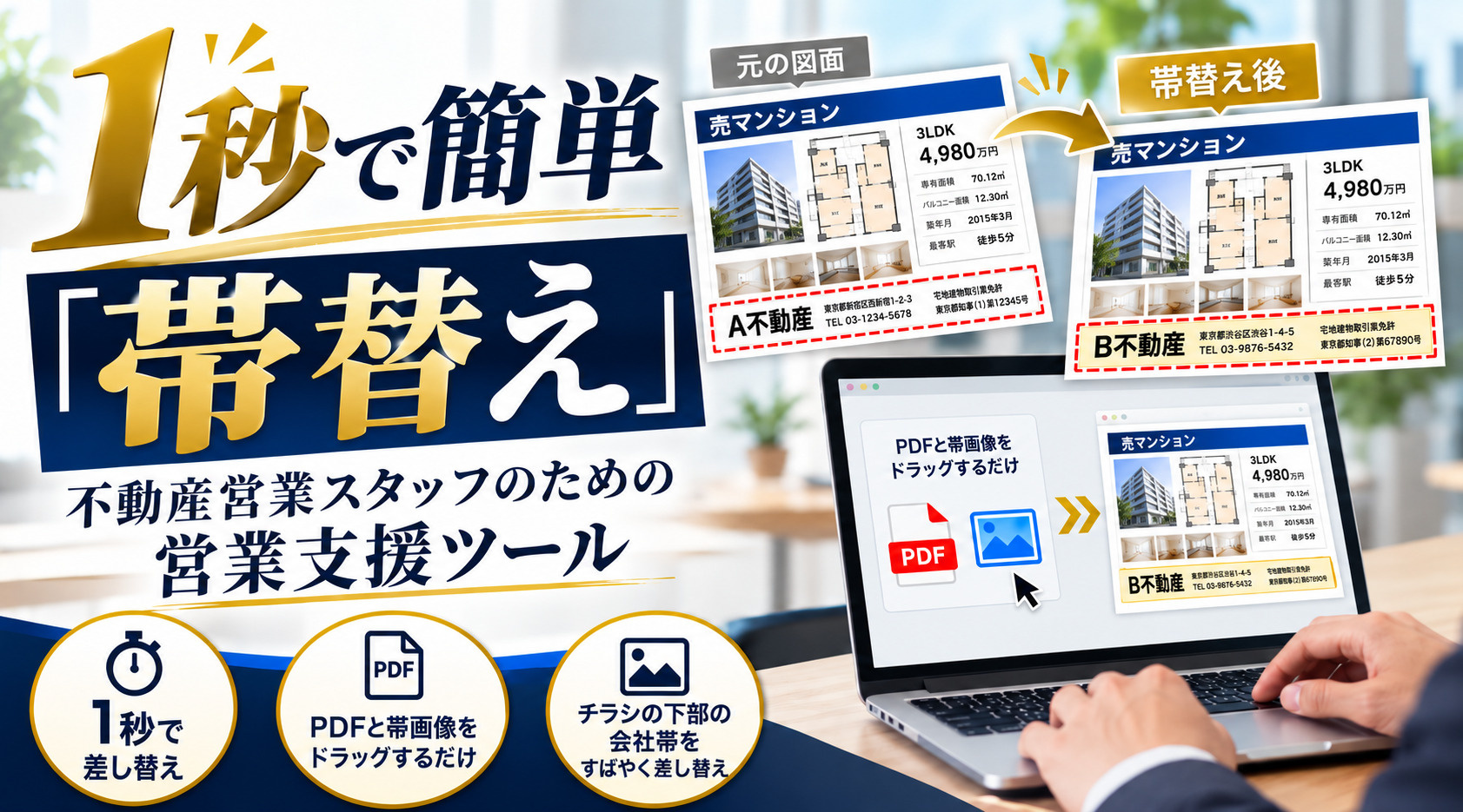 不動産マイソク帯替えツールの画像