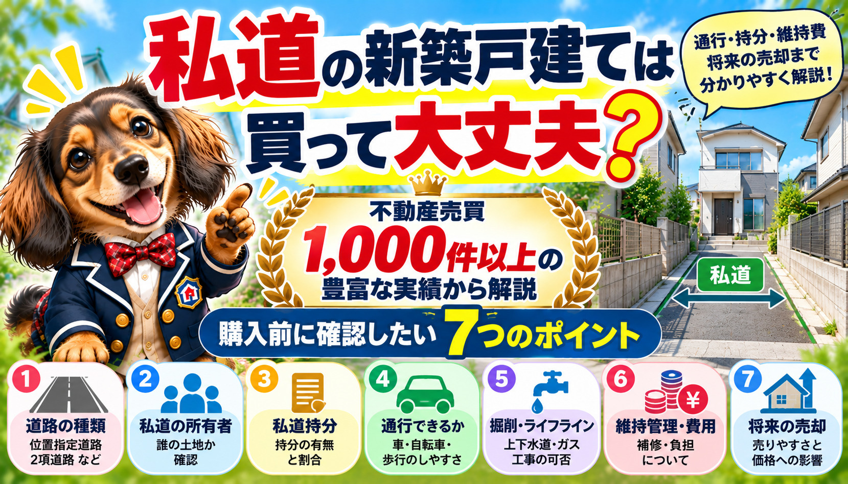 私道の新築戸建ては買って大丈夫？1,000件以上の売買経験か...の画像