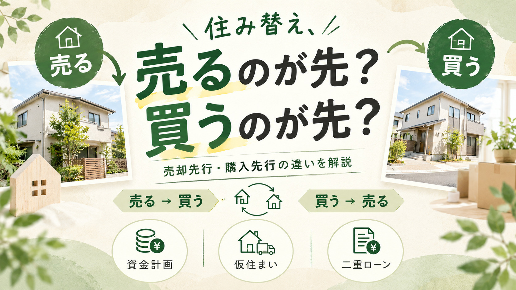 住み替え、売るのが先？買うのが先？｜売却先行・購入先行の違い...の画像