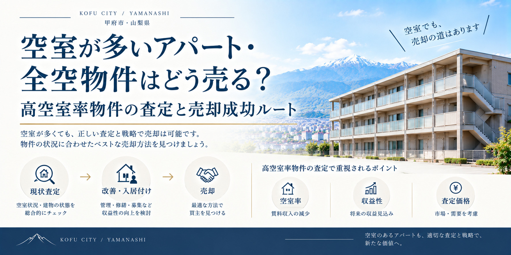 【山梨・甲府市】空室が多いアパート・全空物件はどう売る？高空...の画像