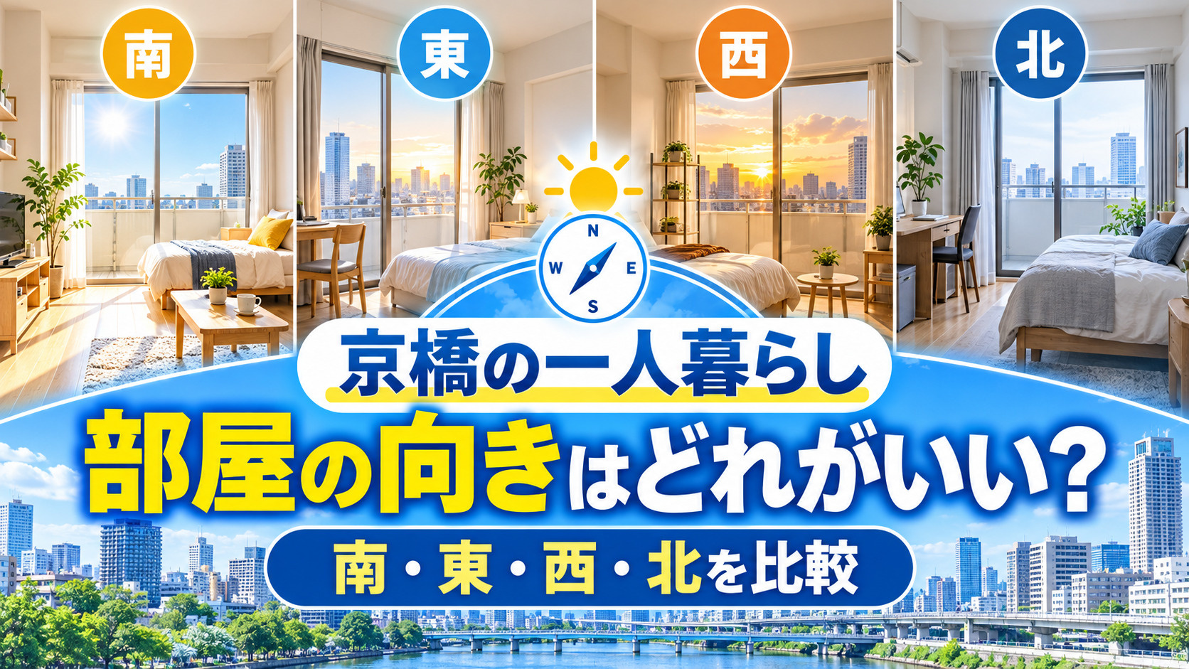 【2026年版】京橋で一人暮らし、部屋の向きはどれがいい？南...の画像