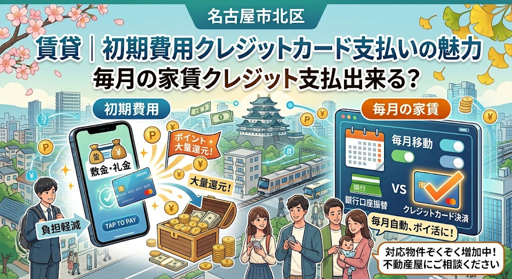 名古屋市北区で賃貸を探すなら必見！初期費用カード払いのメリッ...の画像