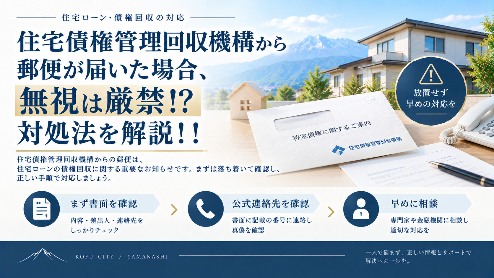 住宅債権管理回収機構から郵便が届いた場合、無視は厳禁！？対処...の画像