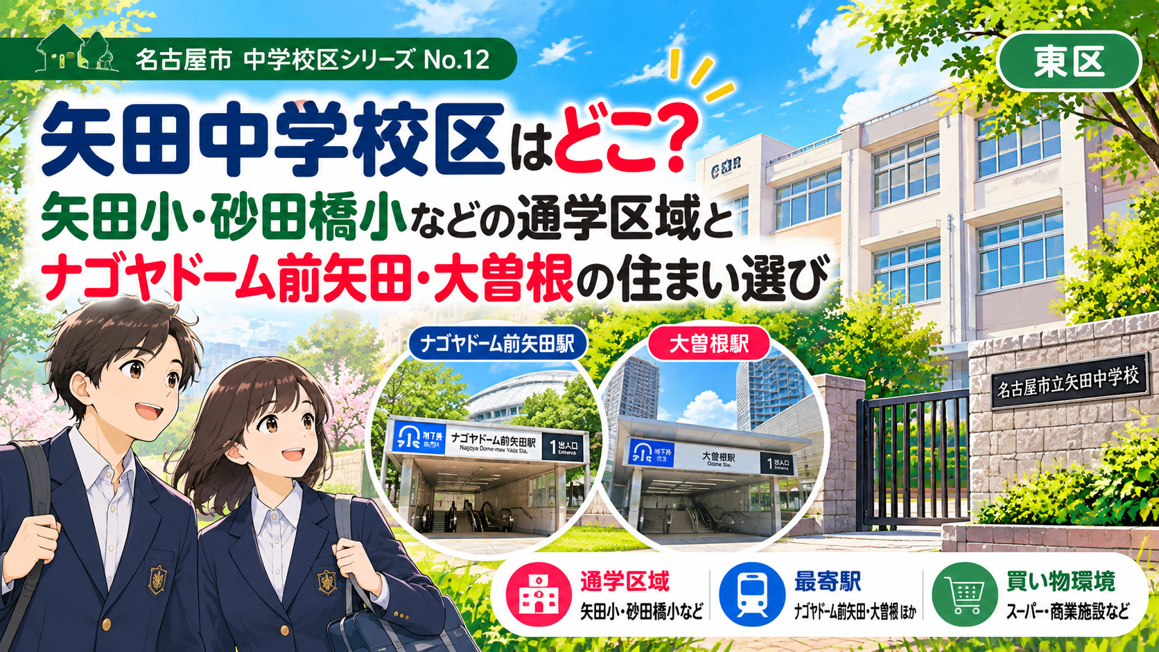 矢田中学校区はどこ？矢田小・砂田橋小の通学区域とナゴヤドーム...の画像