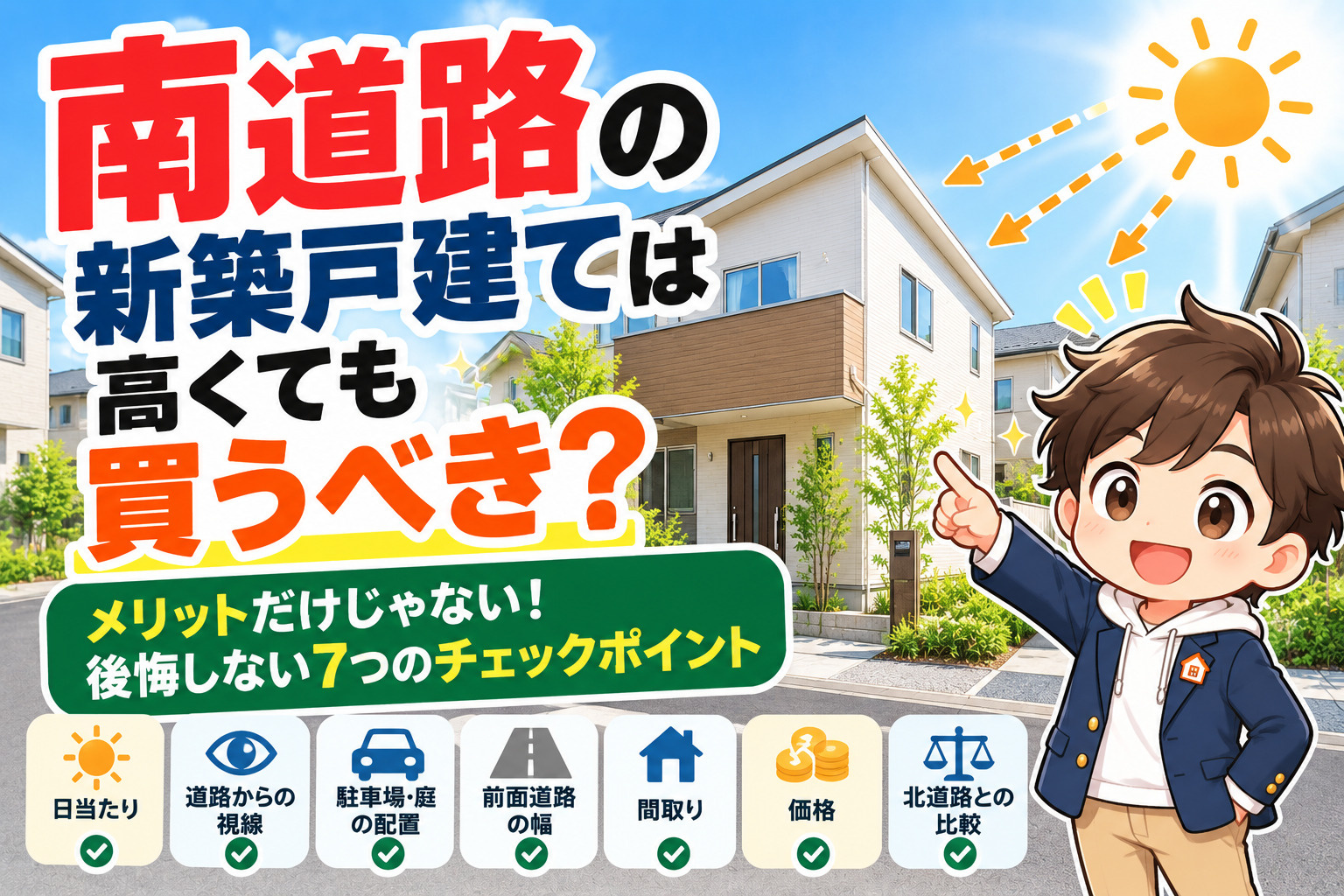南道路の新築戸建ては高くても買うべき？メリット・デメリットと...の画像