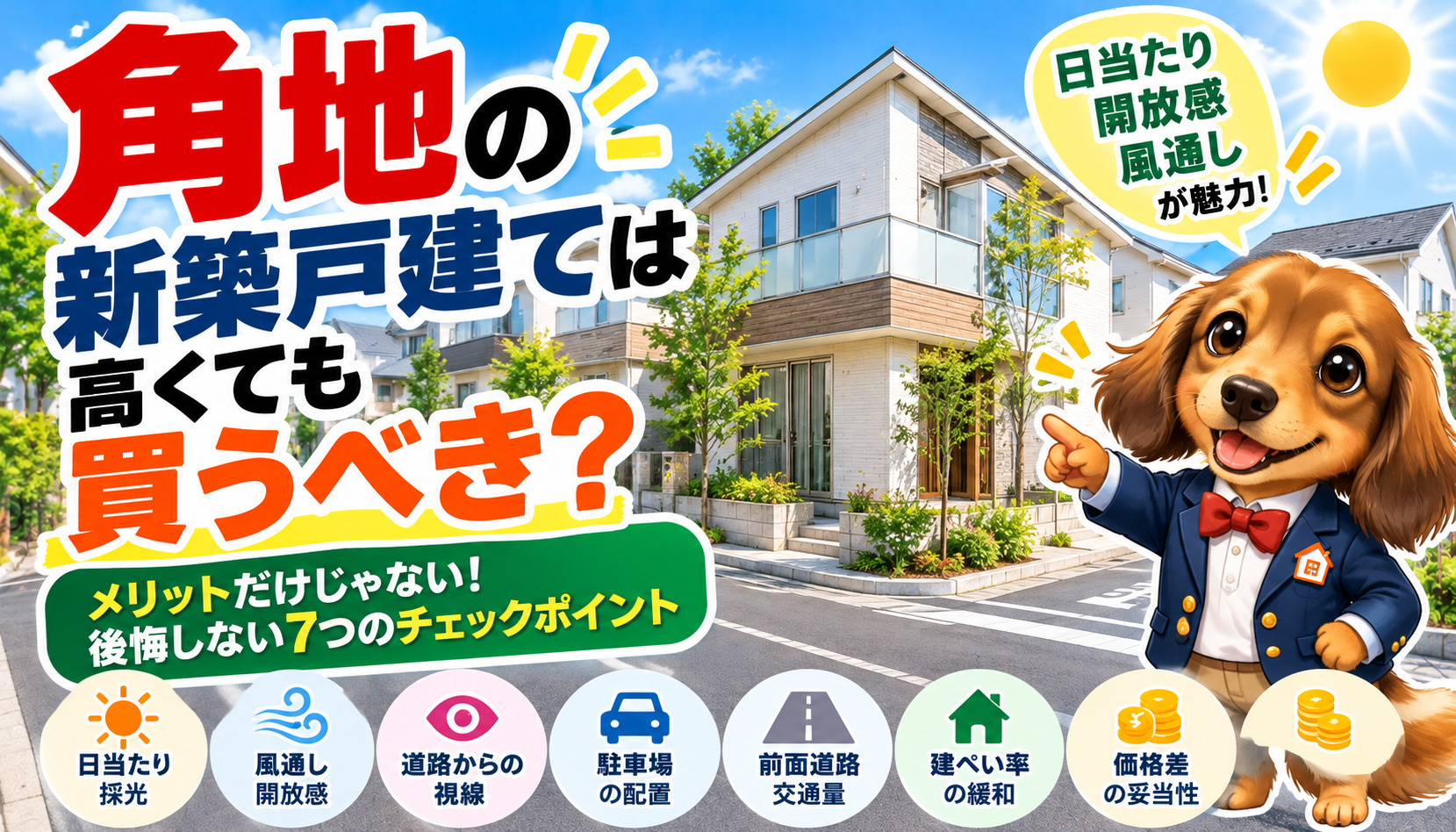 角地の新築戸建ては本当におすすめ？高くても買う価値と後悔しな...の画像