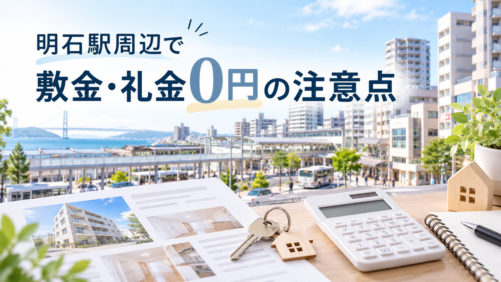 明石駅周辺で敷金・礼金0円の賃貸を探す際の注意点｜初期費用と...の画像