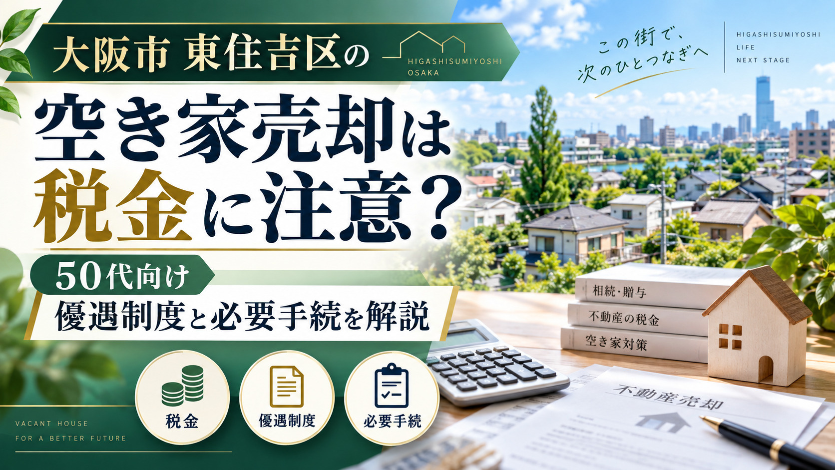 東住吉区の空き家売却は税金に注意？50代向けに優遇制度と必要...の画像