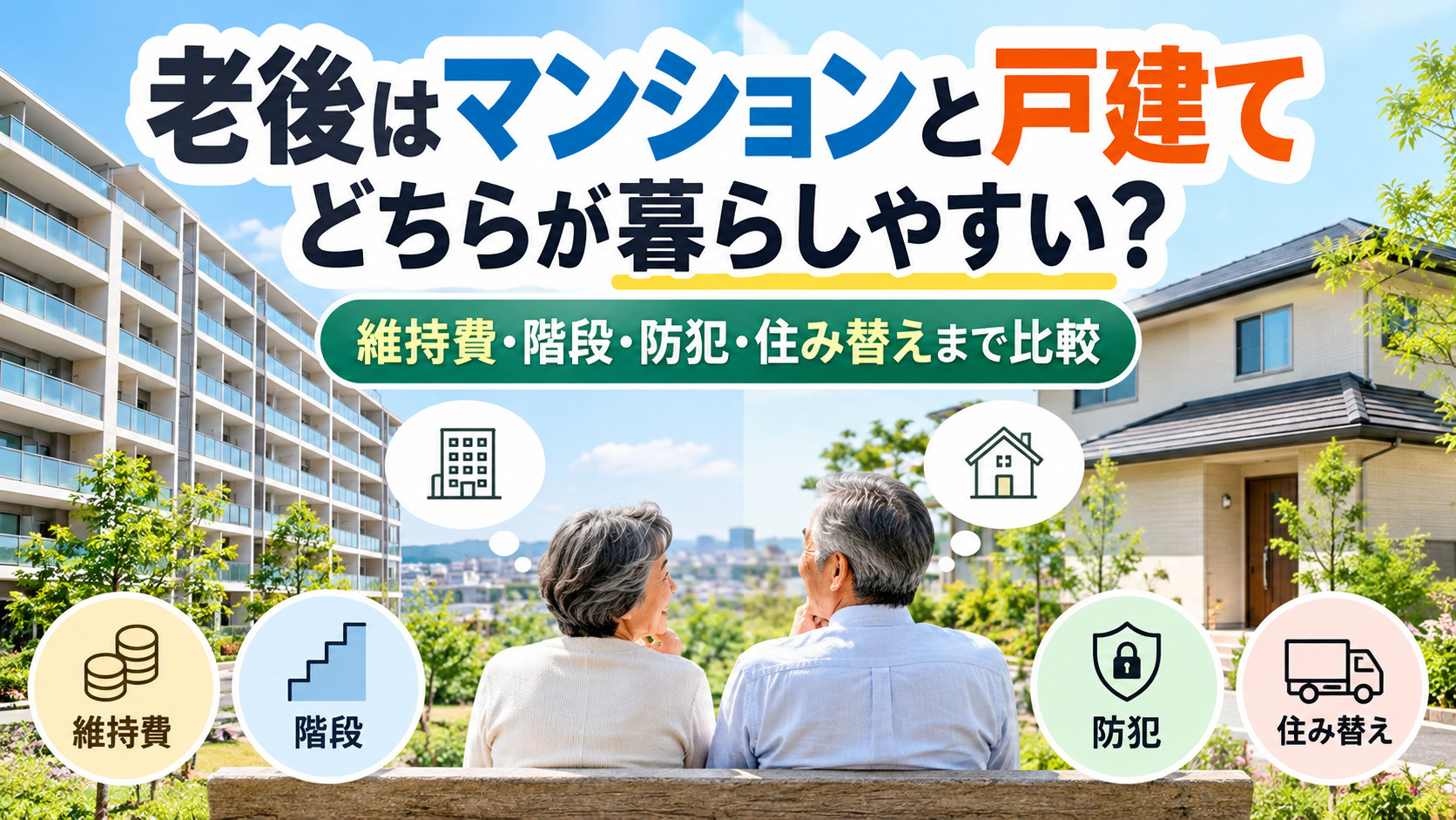 老後はマンションと戸建てどちらが暮らしやすい？維持費・階段・...の画像