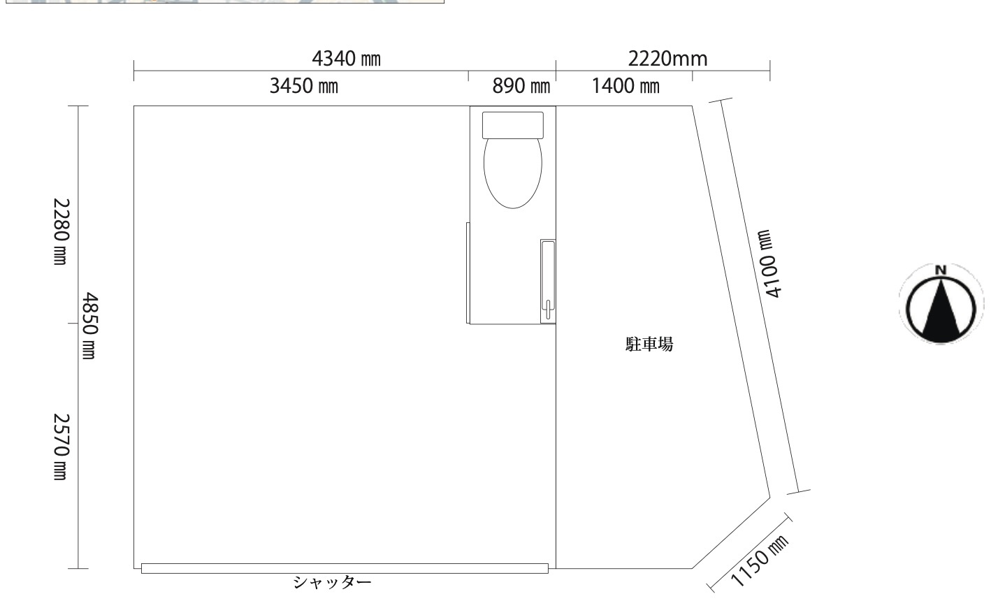 新福島エリア！１階路面店舗！約６．３坪！駐車場付！業種相談！...の画像
