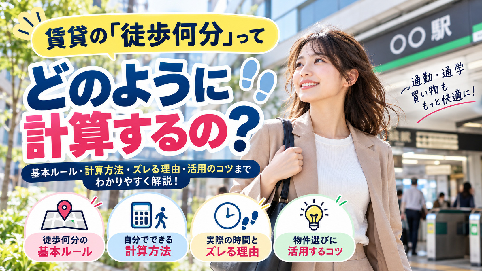 賃貸物件の徒歩何分はどう決まる？計算方法と実際の歩行時間の目...の画像