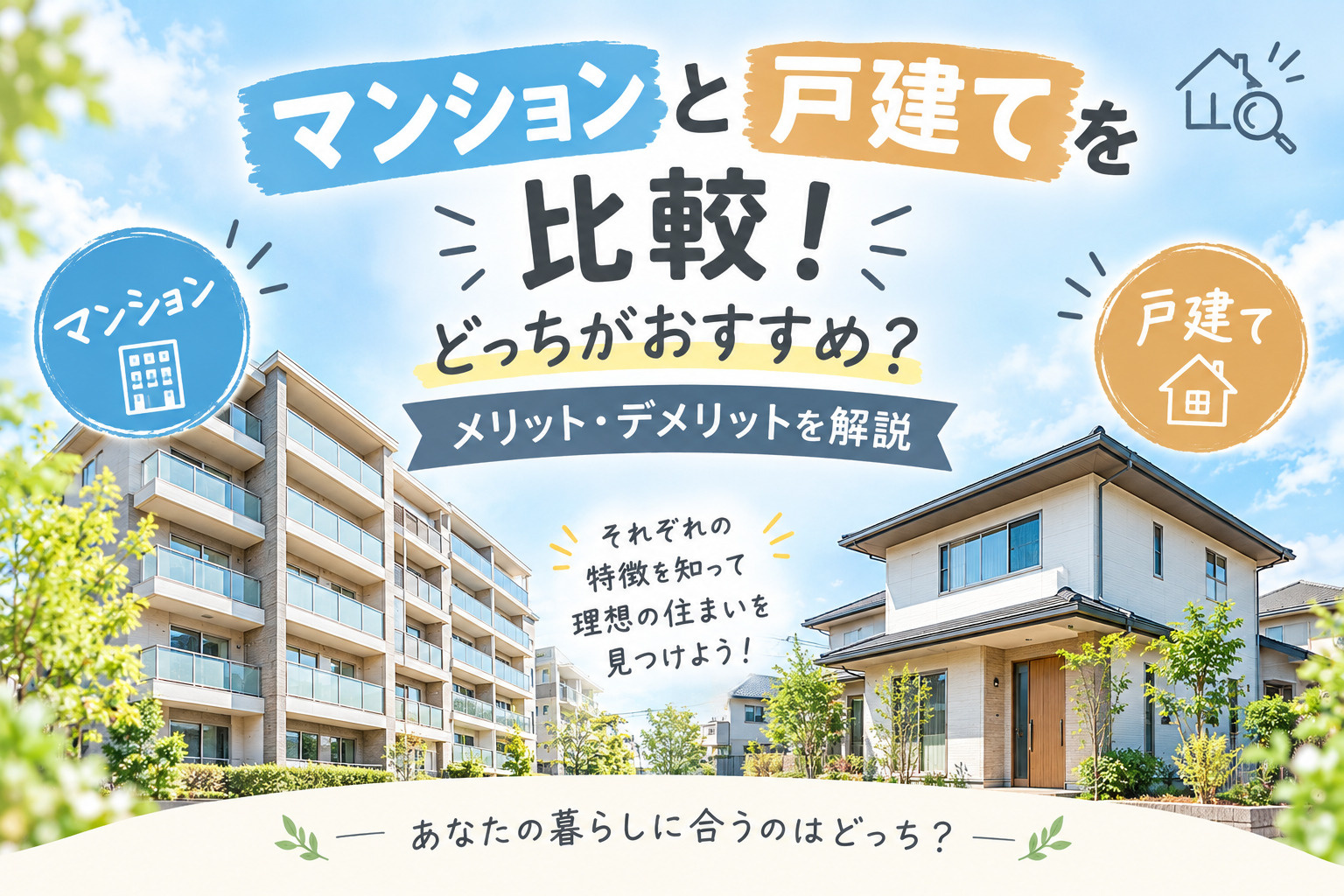 マンションと戸建てを比較！どっちがおすすめ？の画像