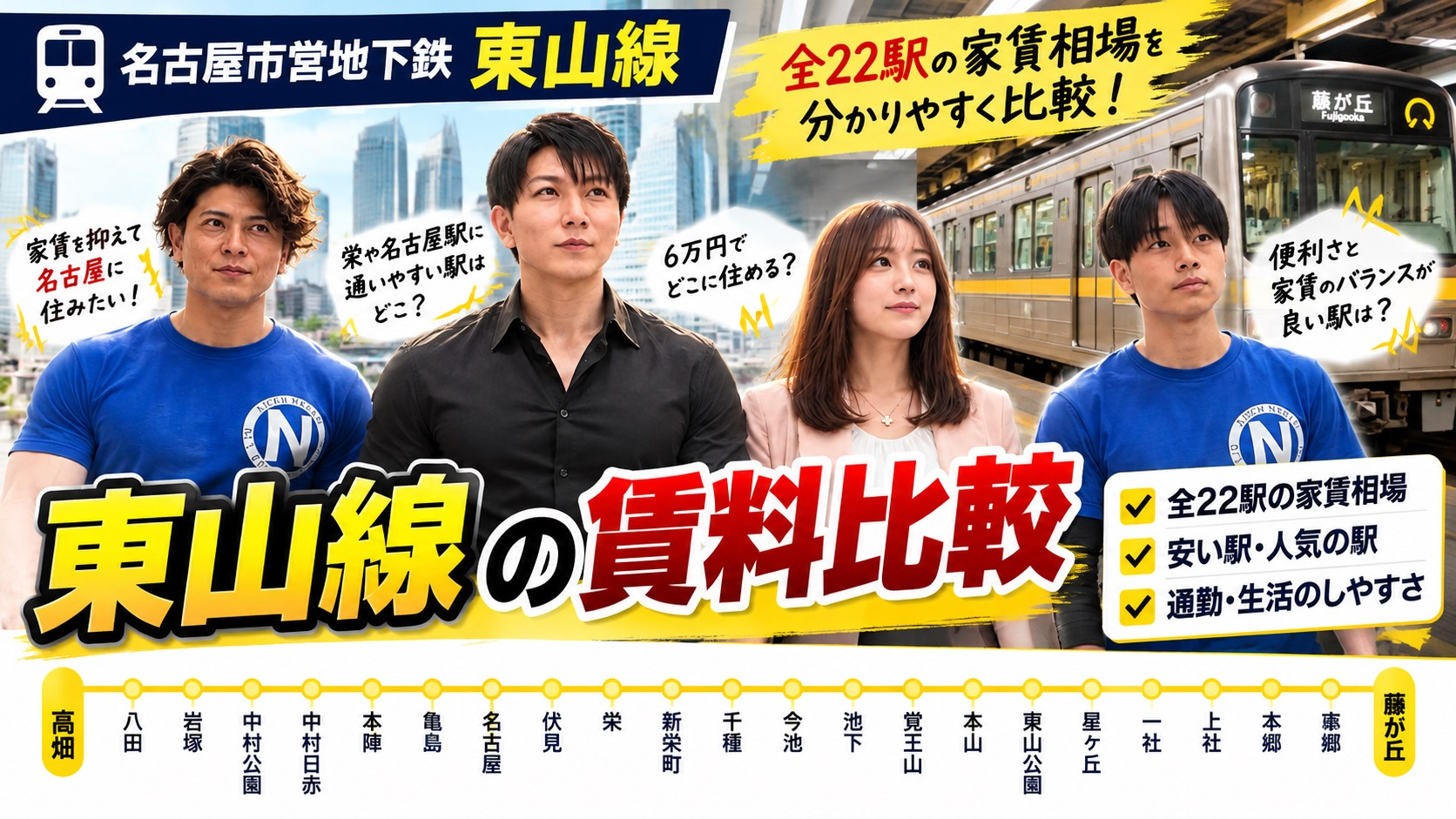 【2026年10月版】名古屋・東山線の家賃相場を全22駅で比...の画像
