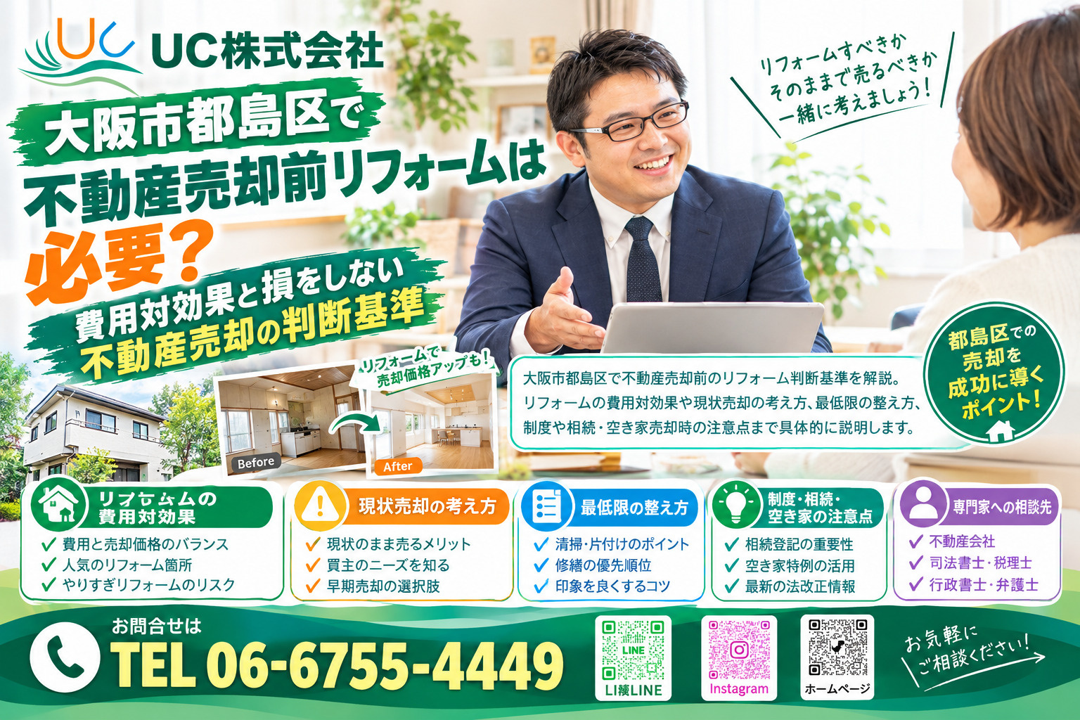 大阪市都島区で不動産売却前リフォームは必要？費用対効果と損を...の画像